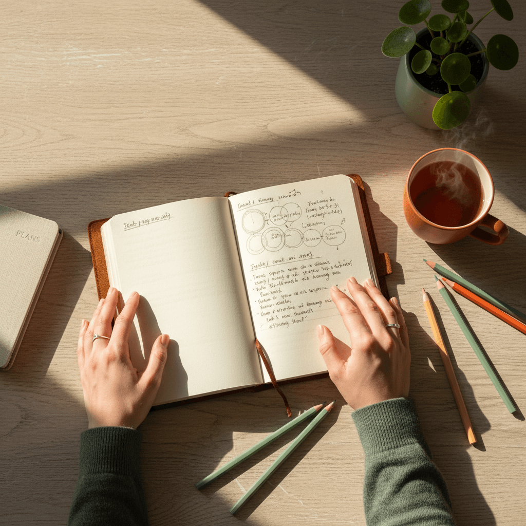 Woman taking notes during a recruitment search